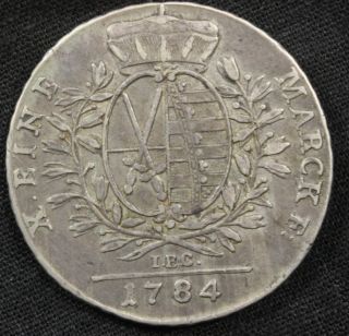 1784 Silver 1 Thaler Friedrich August III German States Coin 64012 