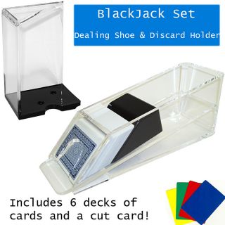 Blackjack Dealer Kit Shoe Discard Hldr 6 Decks Cards