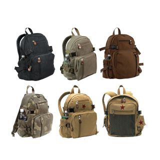 Vintage Military Mini Backpacks Army Tactical Camo Pack Zippered 