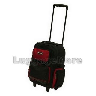 16 5 Red Rolling Backpack Wheeled School Bookbag Travel Carry on Drop 