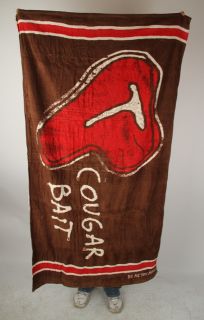 Be as You Are Cougar Bait Beach Towel Funny Text Graphic Brown Red 