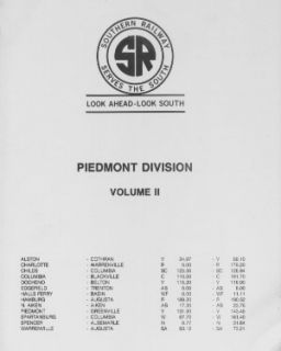 Southern Railway Piedmont Division 2 Track Chart 1985