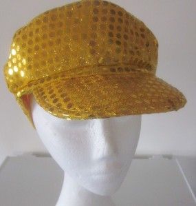 Quality 70s Disco Diva Sequin Baker Boy Cap Hat Costume