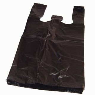 400 Plastic Bags Retail Sacks Shopping T Shirt Black