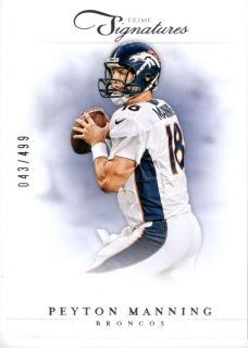 Peyton Manning (BRONCOS) 2012 Prime Signatures (Base) card #2 #d /499 