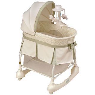    Cuddle N Care Rocking Bassinet Vibrating Mobile Crib Infant Baby