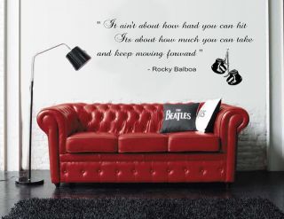Rocky Balboa Inspirational Quote Wall Sticker Bedroom / Kitchen vinyl 