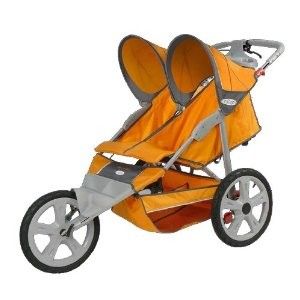   Jogging Stroller Orange Gray Baby Stroller Fixed Wheel New