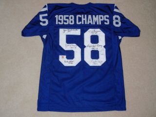 BALTIMORE COLTS 1958 SUPER BOWL CHAMPS MULTI SIGNED JERSEY JSA AUTH A 