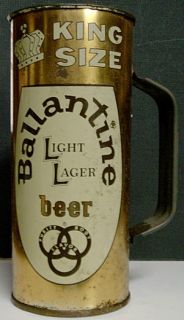 1950s Ballantine Light Lager Beer 16 oz. Flattop Drinking Mug Can 