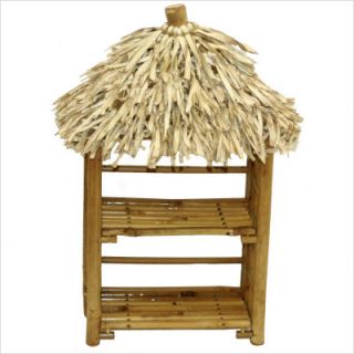 Bamboo54 Natural Bamboo Folding CD Rack with Thatch 5444