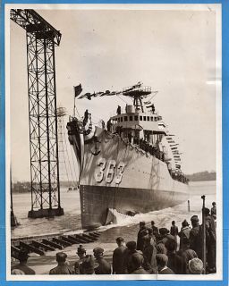 1936 Destroyer DD 363 USS Balch Launch at Bethlehem Shipbuilding Plant 