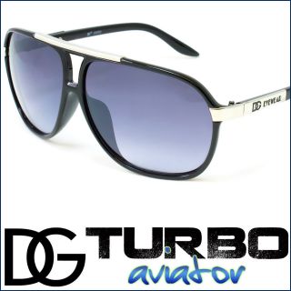 DG Turbo Aviator Mens Sunglasses Black Brown Designer New Eyewear 