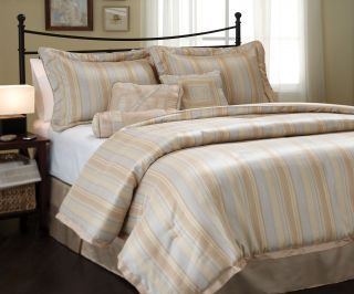 Dessa stripe 7 piece Comforter Set bed in bag Brand NEW Queen