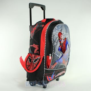   16 Large Roller Backpack Rolling Boys Bag Wheeled Spiderman