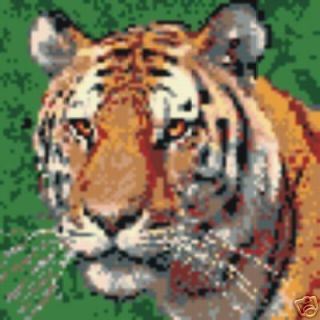 Tiger Shot SM Latch Hooking Rugs Kits Yarn Canvas Chart