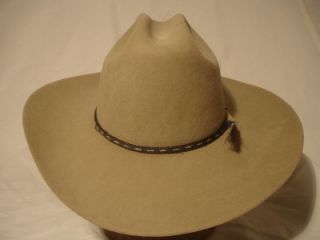 Vintage John B Stetson Western Cowboy Hat Pale Tan