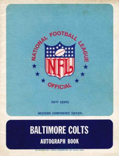 1967 Baltimore Colts NFL Autograph Book Unitas Matte