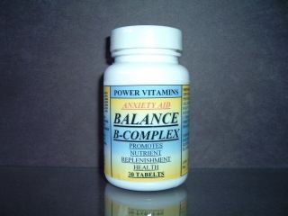 Balance B Complex Includes Vitamin B 1 B 2 B 3 B 6 Anxiety Aid 30 Tabs 
