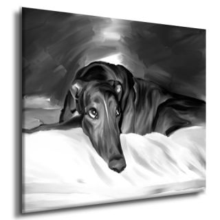 Greyhound Dog Portrait Original Painting Canvas Fine Art Giclee Print 