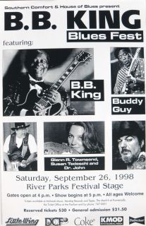 KING / BUDDY GUY / DR. JOHN 1998 TEXAS CONCERT TOUR POSTER 