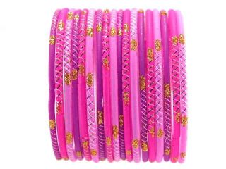 Indian Glass Bangles Belly Dance Bracelets Set Purple L