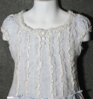 Girls BOUTIQUE BISCOTTI Baby Blue RUFFLED TULLE DRESS Size 4T