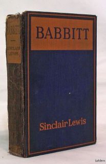 Babbitt Signed Sinclair Lewis 1st 1st First Edition First State 1922 