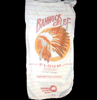 Bannock Chief Denver Flour Sack Great Indian Head Graphics