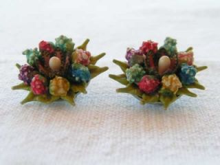 vintage colorful fruit salad earrings