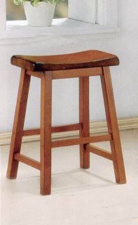 Pair of Heavy Duty Saddle Seat Counter Stools in Oak 180049