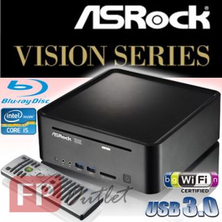 ASRock Vision HT 321B Intel Core i5 Bluray HDMI 3D Black DIY Kit Small 