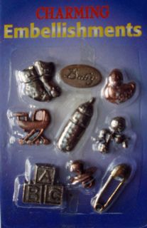 Brass Scrapbook Embellishment Charms 18 Designs U Pick