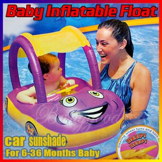 Inflatable Baby Float Seat Boat Ring Adjustable Car Sunshade Swim Pool 