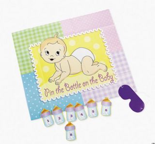 Baby Shower Party Game Pin The Bottle on The Baby
