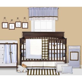 Bacati Metro Blue Brown and White 3pc Crib Bedding Set