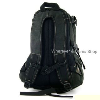 Multifunction Mens Canvas Backpack Military Style M165B Durable Black 