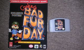 Nintendo 64 Conkers Bad fur day game only with strategy guide