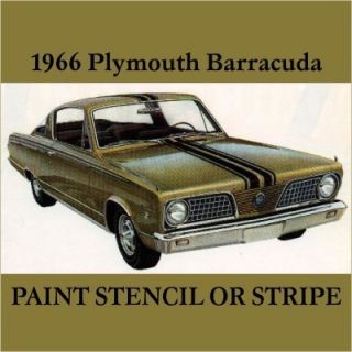 Mopar 66 Plymouth Barracuda Cuda Stencil Stripe 1966