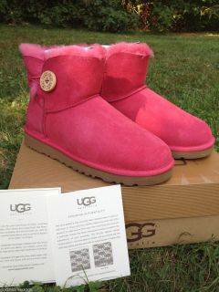 UGG Mini Bailey Button in Tea Rose Pink Womens Sizes 5 9 Style 3352 