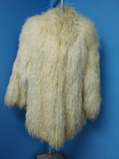 53738 Wilsons Curly Mongolian Sheep Real Fur Coat Jacket Sz M