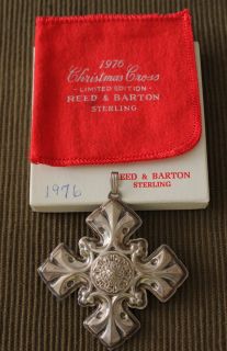 1976 REED & BARTON STERLING SILVER CHRISTMAS CROSS  LIMITED ED. 