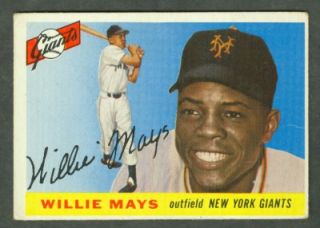 Sharp 1955 Topps Baseball 194 Willie Mays Card Say Hey