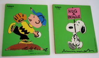   Peanuts Charlie Brown Baseball Snoopy Puzzles Vintage Puzzle