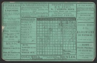 1885 Providence Grays NL Exhibition Baseball Scorecd