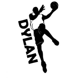 Basketball Kids Personalized Vinyl Wall Lettering Decal