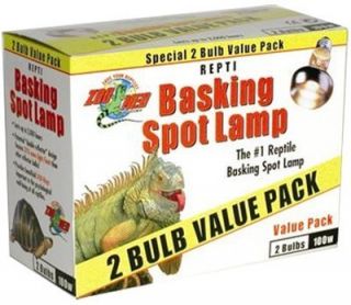    Med Repti Basking Spot Lamp 100 Watt 2 Pack Bulbs Reptile Heat Light