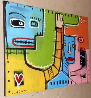 Basquiat Inspired Hughart Outsider Modern Art Painting