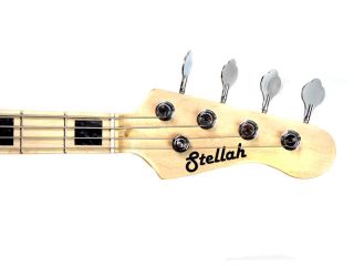 Stellah SJB 800 Jazz Electric Bass Guitar with Ash Body Natural New 