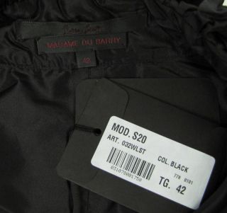 Wren Scott Madame Du Barry Silk Dress Shirt 42 Taffeta Black Ruffle 